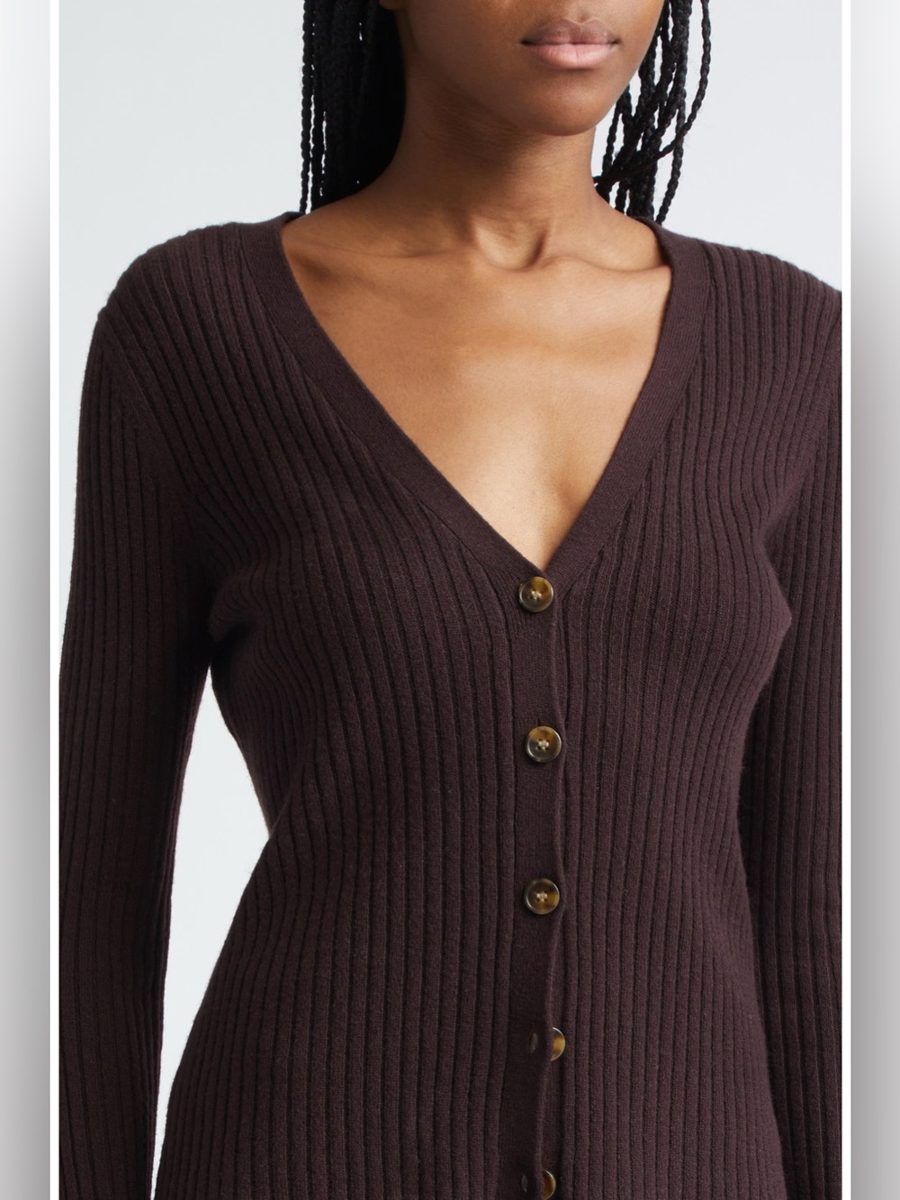 Veronica Beard Veronica Beard Thelma 100% Cashmere Ribbed Cardigan Medium S3